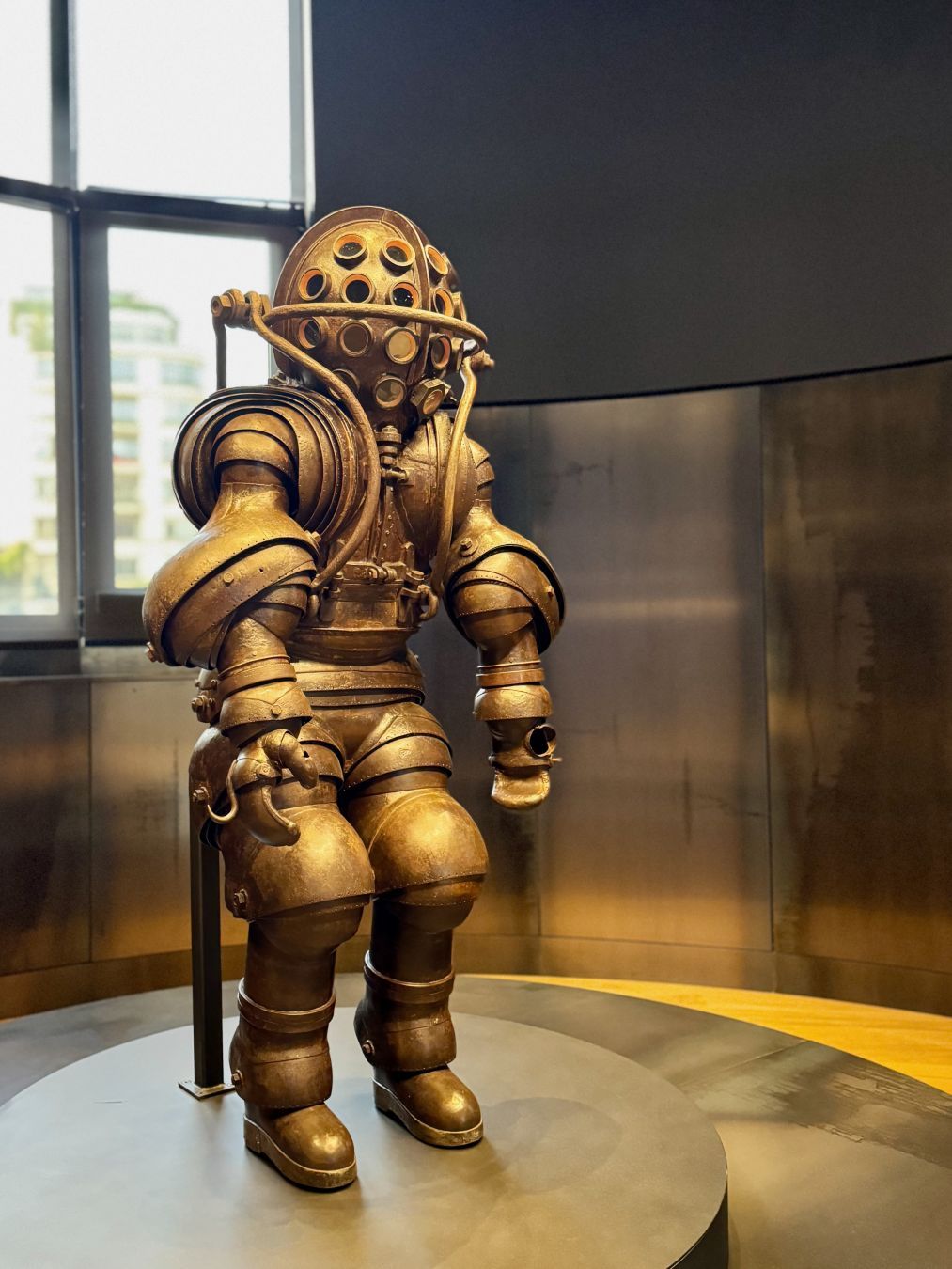 Old diving apparatus made from brass